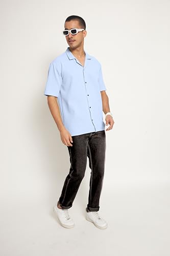 Image of Men's Solid Polycotton Shirt | Short Sleeve Casual & Formal Shirt for Men | Summer Half Sleeve Shirt