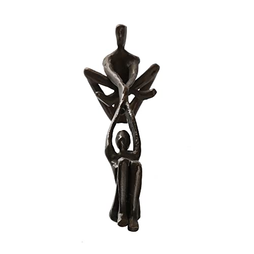 Pristine Bronze Shelf Sculpture - Couple Holding Hands - Contemporary Shelf Decor - Modern Shelf Statues for Home Decoration - Bronze - Image 3