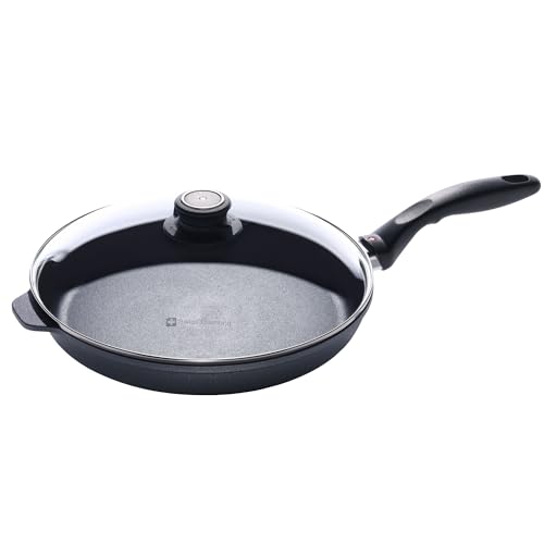 Swiss Diamond Frying Pans Nonstick with Lid, Features Nonstick Diamond Coated Aluminum Skillets and Oven Safe Frying Pans with Lids, Cover Included, 11 Inch