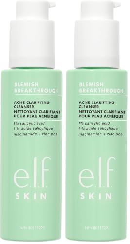 e.l.f. SKIN Blemish Breakthrough Clarifying Cleanser,Gel Cleanser For Removing Makeup,Controlling Oil & Clarifying Pores,1% Salicylic Acid,(Pack of 2) - image 1