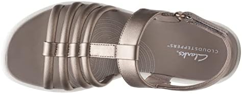 Clarks Drift Ease Wedge Sandal, Taupe Synthetic, 7 Wide | Image 6