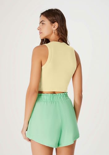 Regata Básica Feminina Cropped - Amarelo M