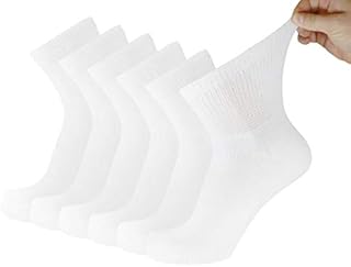 Big and Tall Diabetic Neuropathy Ankle Socks, King Size Mens Athletic Quarter Socks (13-16, White) - 6 Pairs