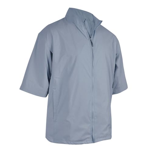 Monterey Club Men's Classic Short Sleeve Zip-up Jacket #1982 - Golf Shirts for Men - Performance Stretch - Moisture Wicking