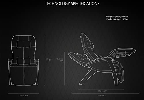 Svago ZGR Plus Dual Power Zero Gravity Recliner - Midnight Black