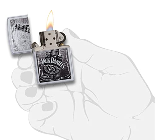 Zippo Jack Daniel's Satin Chrome Lighter, One Size #TOP3