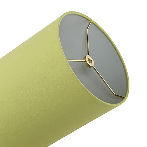 Image of Aspen Creative 31305 Contemporary Drum (Cylinder) Shaped Spider Construction Lamp Shade in Mustard Green, 8 inch wide (8 inch x 8 inch x 11 inch)