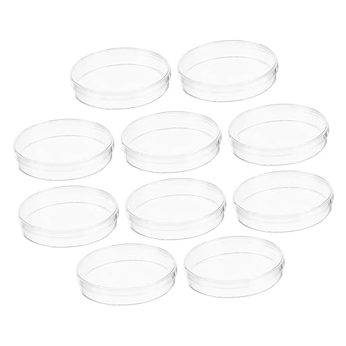 STOBOK 10個透明細胞培養皿 蓋付き耐久性高 研究室用培養プレート 実験理科教室向け