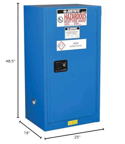Image of Justrite Piggyback Hazardous Material Steel Safety Cabinet, 15 Gallon