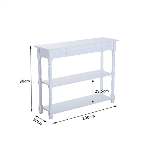 Homcom Elegante Tavolo Consolle con Ripiani in