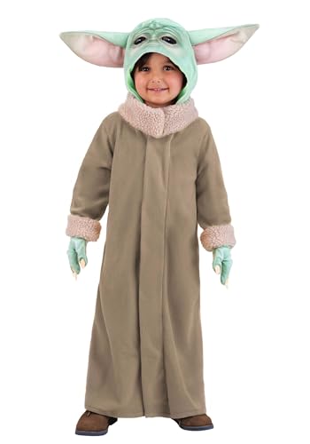 Toddler Grogu Costume | Kids Deluxe Star Wars Tunic with Gloves Plush Hood and Ears for Halloween Adventures 2T
