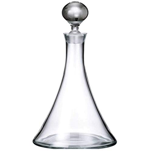 XJQ Decanter Senza Piombo Bicchiere di Cristallo 1000ML Forma Rotonda Decanter per Vino Whisky Liquore Bottiglia Brocca Contenitore per decantatore di Alcol