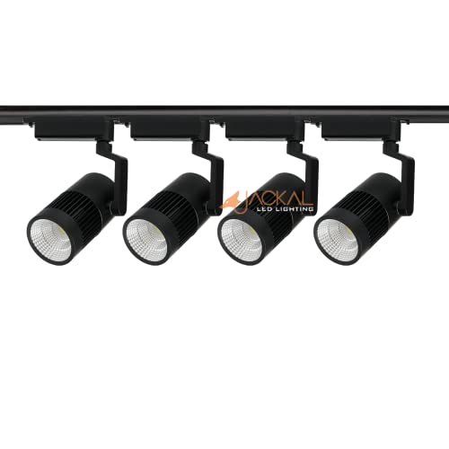 Image of JACKAL 30 Watt Warm White LED Track Light /Spot Light /Focus Light /Picture Light (Pack of 4), Indoor Light with Rotatable Head | Perfect for Showrooms, Shops and Living Room - Trackway Included