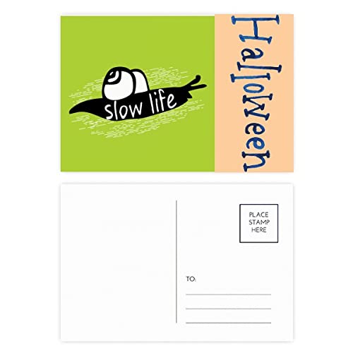 Cartes postales d'Halloween avec motif escargot noir élégant