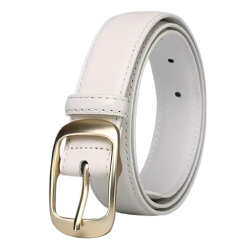 Ceinture fine en cuir véritable pour femme de 2,4 cm avec boucle