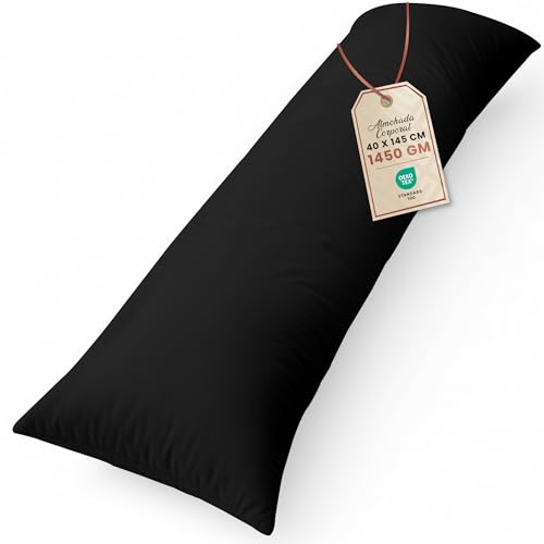 Utopia Bedding Almohada Corporal, 40x145 cm Almohada para el Embarazo y la Maternidad, Almohada para Dormir de Lado, Relleno de Poliéster Suave (Negro)
