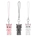 CIATBYYJ 3 Pcs Cute Cat Phone Charm, Adorable Y2K Phones Case Charm Kit, Kawaii Charms for Phone Case Matching with Cases Bag Keychain Camera Purse Wallet (Pink White Gray)