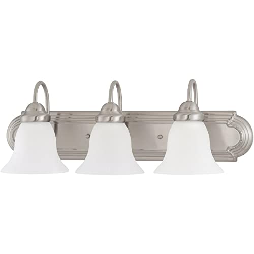 Image of Nuvo 60 /3279 Three Light Vanity, 24 in, Pwt, Nckl, B /S, Slvr