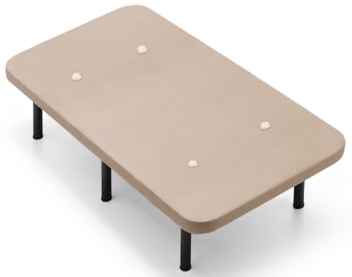 MDS MEJORDESCANSO - Base Tapizada 3D Color Beige Fabricada con Estructura Metálica Resistente | Patas Cilíndricas Incluidas | Altura Final 30 cm | Medida: 90x190 cm | Fabricado en España