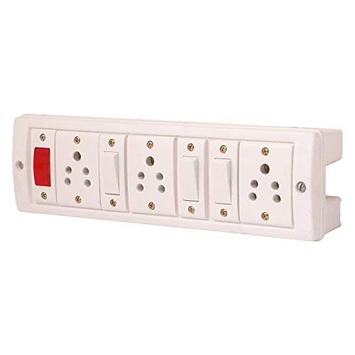 Mr.BAHUL Power Strip Extension Multi Outlet Board Fitted with 3 Anchor Sockets, Switches, Indicator and 4m Wire & Plug (15Amp)