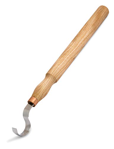 BeaverCraft Hakenmesser SK2 Long – Langes Messer zum Löffelschnitzen 30 cm, Doppelseitiges Gebogenes Messer für Holzschnitzerei, Kuksa- und...