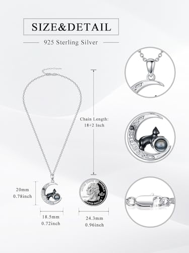 Dorunmo Cute Animal Panda Fox Elephant Flamingo Sloth Necklace 925 Sterling Silver I Love You Necklace 100 Languages Projection Pendant Necklace Panda Jewelry Gifts for Women Birthday4