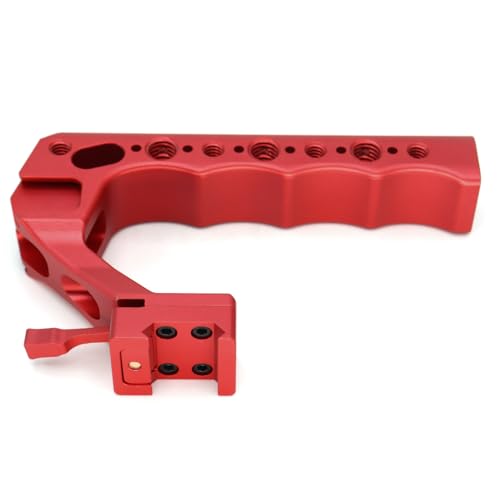 Image of NATO Top Handle, Quick Release NATO Grip with 4 Cold Shoe Adapters for DSLR Camera Cage, Universal Top Handle with 3 /8-16 and 1 /4-20 Thread Holes (Red)