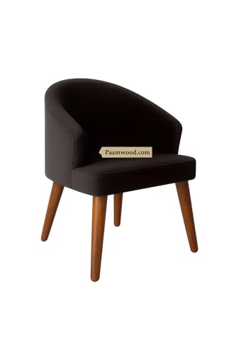 Image of Upholstery Barrel Arm Chair with Soft Serenity Suede Fabric for Dining Room, Living Room, Bedroom, Cafe, or Restaurant with Comfortable & Stylish | Black Set of 2