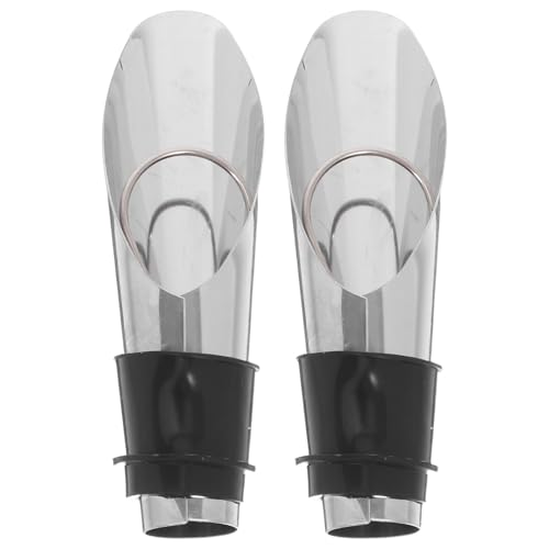 KICHOUSE 2 Piezas Aireador de Vino Inoxidable con Tapón Sellado para Vertido Restaurantes