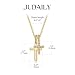 JUDAILY Gold Cross Necklace for Women: 14K Gold Plated Dainty Cross Pendant Non-Tarnish Necklace, Faith Crucifix Chain Jewelry, Elegant Religious Gifts