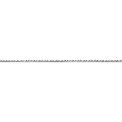 Solid 14k White Gold 1.00mm Octagonal Snake Chain Necklace - with Secure Lobster Lock Clasp3