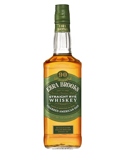 Ezra Brooks Straight Rye Whiskey | Rye Whiskey aus dem Herzen Kentuckys | Intensiver Geschmack von Schokolade Leder & Vanille | 1 x 700ml