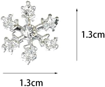 20 Pcs Crystal Snowflake Buttons Snowflake Rhinestone Embellishment Buttons for Scrapbooking Craft Hair Clip Décor