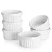 Sweese 502.001 Porcelain Souffle Dishes, Ramekins - 4 Ounce for Souffle, Creme Brulee and Dipping Sauces - Set of 6, White