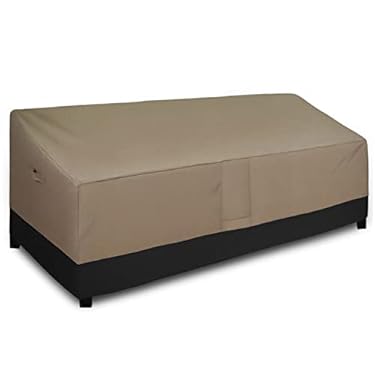 AMAZON - Easy-Going Waterproof Outdoor Couch Cover, Heavy Duty 4-Seater Patio Sofa Cover, Winchdproof Outdoor Furniture Cover with Air Vent （104Wx32.5Dx33H inch,Camel/Dark Brown