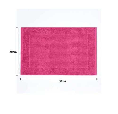 HOMESCAPES Imperial Plain Rasberry Bath Mat 50 x 80 cm - Super Soft Bathroom Mat - 100% Turkish Cotton Shower Mat
