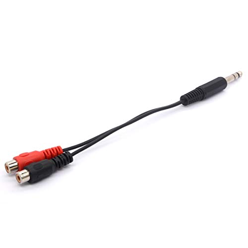 Cable de 6,35 mm a RCA con conectores TRS macho y hembra resistentes 5