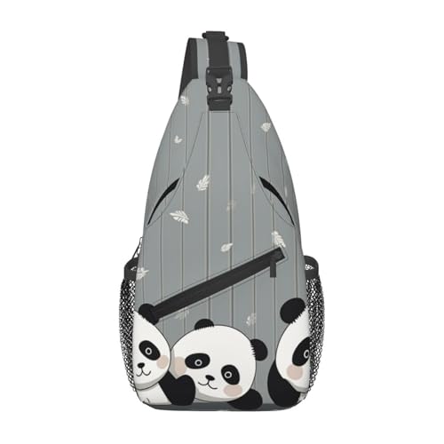 Mochila bandolera crossbody divertida baby panda negra miniatura 1