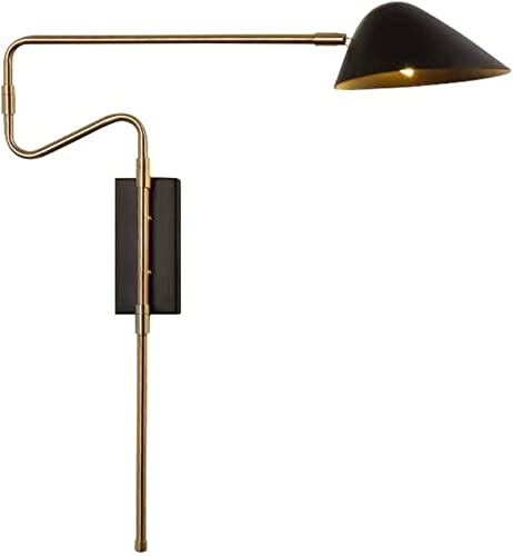 Lampe murale de lecture noire réglable pour un éclairage de chevet moderne dans la chambre