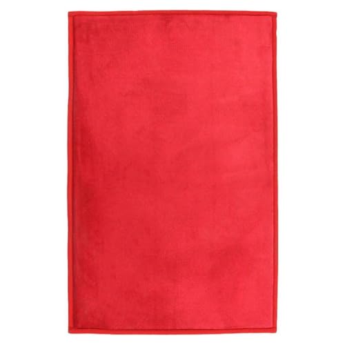 Thedecofactory Tapis Aspect Velours Extra-Doux Rouge 60x90
