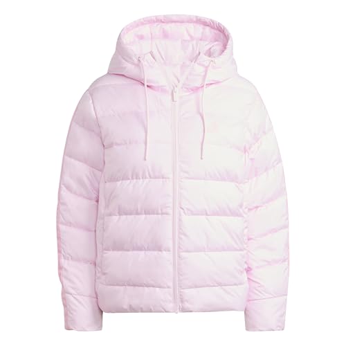adidas Donna Essentials CLIMAWARM 3 Stripes Synthetic Down Hooded Jackets, clear pink, XL