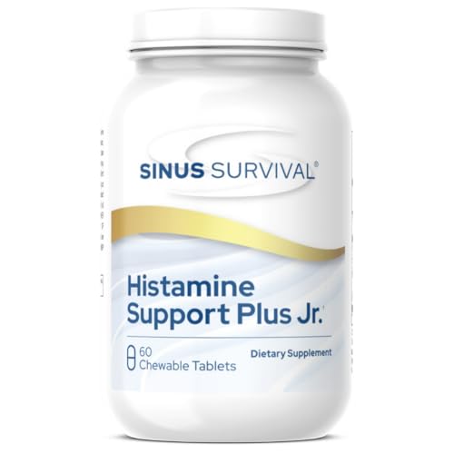 Sinus Survival Histamine Support Plus Jr Kids Natural Allergy & Sinus Relief Supplement Supports Histamine Balance Immune Health & Respiratory Comfort Berry Flavor 60 Chewable Tablets