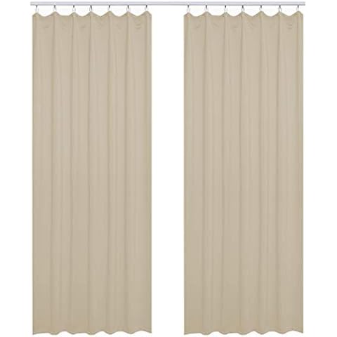 WOLTU Vorhang Blickdicht Gardinen mit Kräuselband für Schiene, 2er Set Leichte & weiche Verdunklungsvorhänge wärmeisolierend Thermovorhang Kälteschutz für Wohnzimmer Schlafzimmer Cover