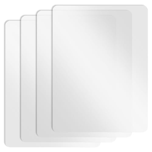 Transparente Kunststoff-Tischsets, 4 Stück, 39,9 x 30 cm, matt, hitzebeständig, waschbar, groß, abwischbar für Hartplastik-Tischschutz, Esszimmer, Küche, Basteln