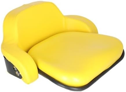 Seat Cushion Set - 2 Piece Steel Back Vinyl Yellow fits John Deere 820 1520 4000 1020 2150 2555 2640 830 1530 2350 2955 4020 4230 2020 2355 4400 7700 2755 2040 2550 830 2630 4320 2030 2440 2155 2750
