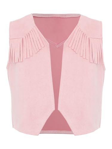 Hedmy Boys Girls Western Cowboy Dress Up Halloween Party Vest Sleeveless Hem Fringe Tassel Waistcoat