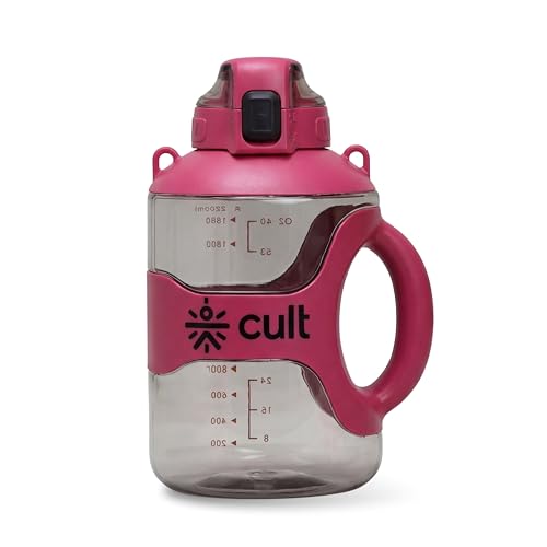 Image of CULT 2 Litre Gym Water Jug & Gallon Bottle 2.2L | Large Water Bottle with Handle for Men & Women | Leakproof BPA-Free Sports Gallon Jug for Fitness & Workout (Pink)