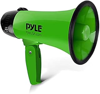 Pyle Portable Megaphone Speaker Siren Bullhorn - Compact and Battery Operated with 20 Watt Power, Microphone, 2 Modes, PA Sound and Foldable Handle for Cheerleading and Police Use - Pyle PMP22GR