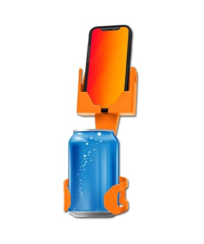 CELL PHONE SEAT - Cup Holder Phone Holder Mount for Car - Universal Adjustable Expander Cradle Hands-Free Driving - Compatible with All Smartphones iPhone Samsung Google Android Orange