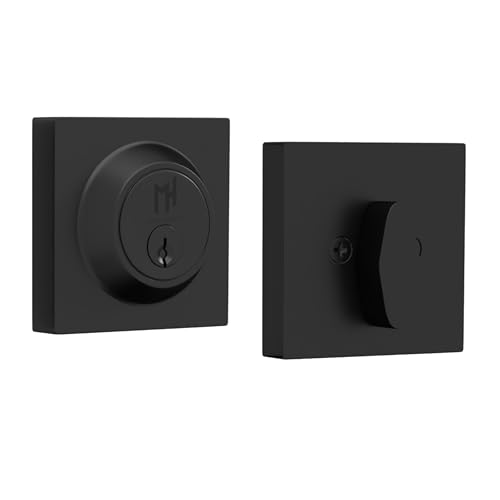 Image of Mega Handles - Glamor Deadbolt I Entry Deadbolt Lock - Heavy Duty Round Locking Deadbolt for Left or Right-Handed Doors - Interior /Exterior - Matte Black